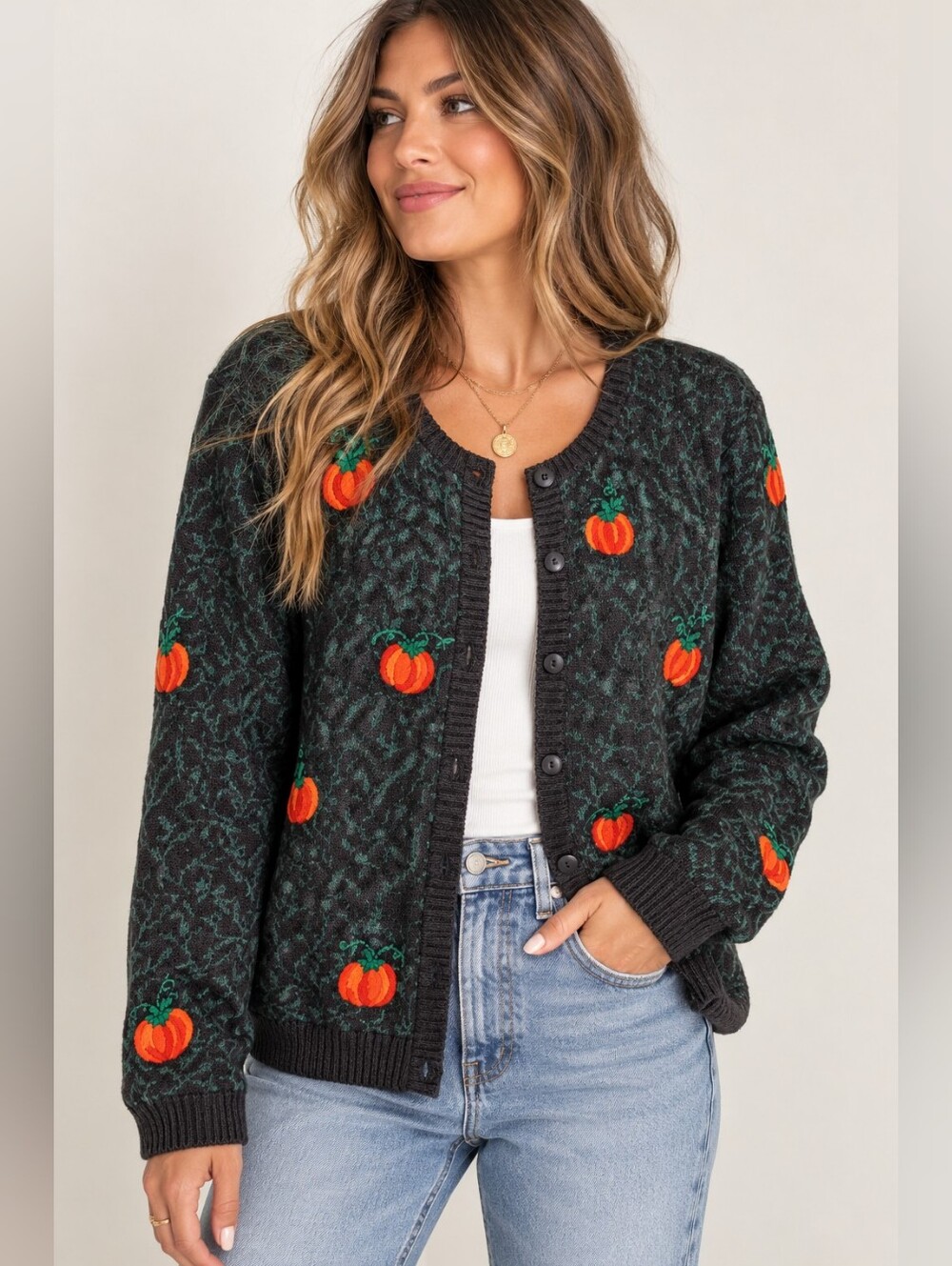 Vintage Talbots Petites Pumpkin Cardigan Sweater Small Fall Halloween Cottagecor